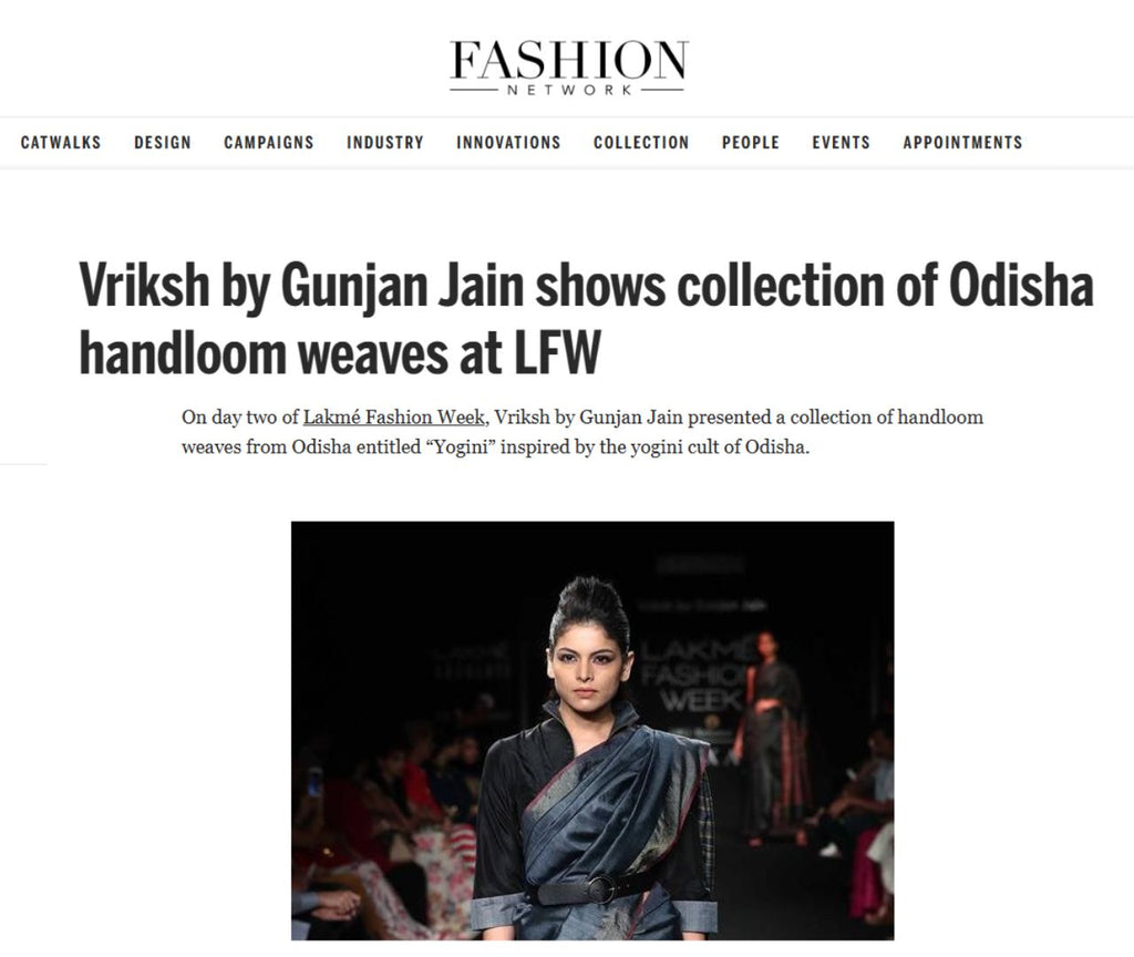 Vriksh by Gunjan Jain shows collection of Odisha handloom weaves at LFW