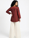 Handwoven Ikat Silk Tunic Red