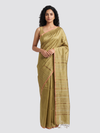 JHOOM Handwoven Tussar Silk Saree - Lemon green