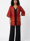 Handwoven ikat Silk Reversible Jacket Red