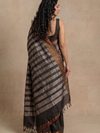 Jal Stripe Handwoven Tussar Silk Saree - Black