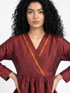 Handwoven Ikat Silk Tunic Red