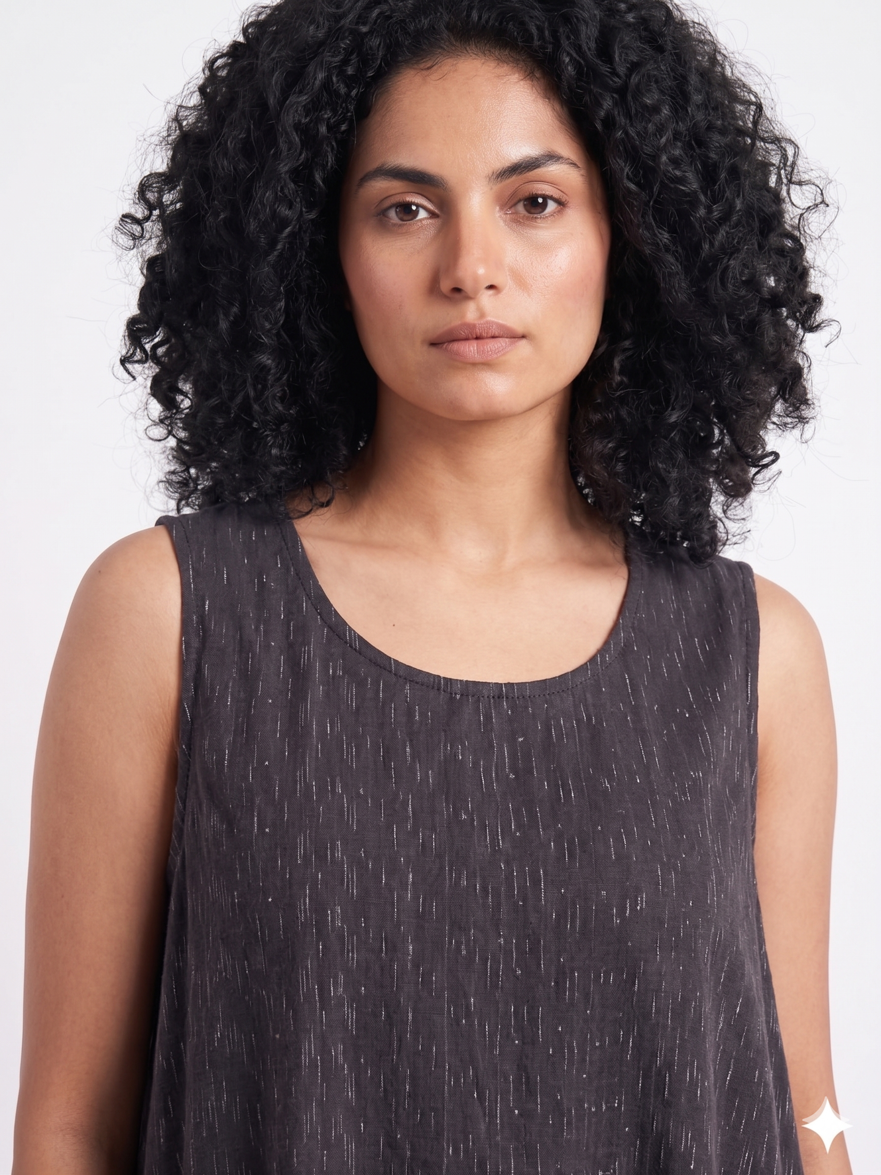 Handwoven Cotton Slip Dress Black