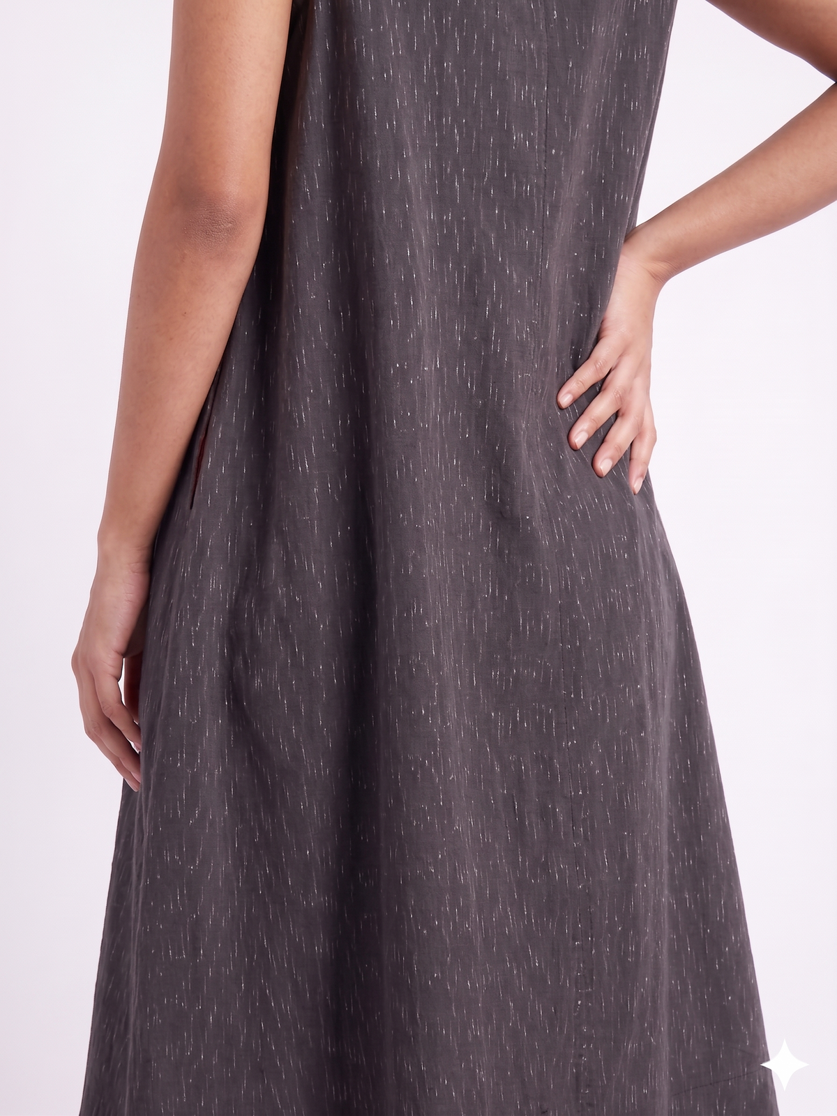 Handwoven Cotton Slip Dress Black