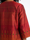 Handwoven ikat Silk Reversible Jacket Red
