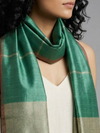Tussar Silk Stole - Sea Green