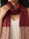 Tussar Silk Stole - Maroon