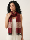 Tussar Silk Stole - Maroon