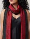 Ikat Silk Stole - Red Black