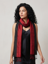 Ikat Silk Stole - Red Black