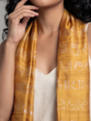 Ikat Silk Stole ND - Yellow