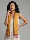 Ikat Silk Stole ND - Yellow