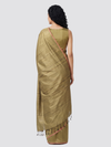 JHOOM Handwoven Tussar Silk Saree - Lemon green