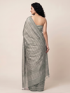 Baarish Handwoven Ikat Silk Saree - Silver