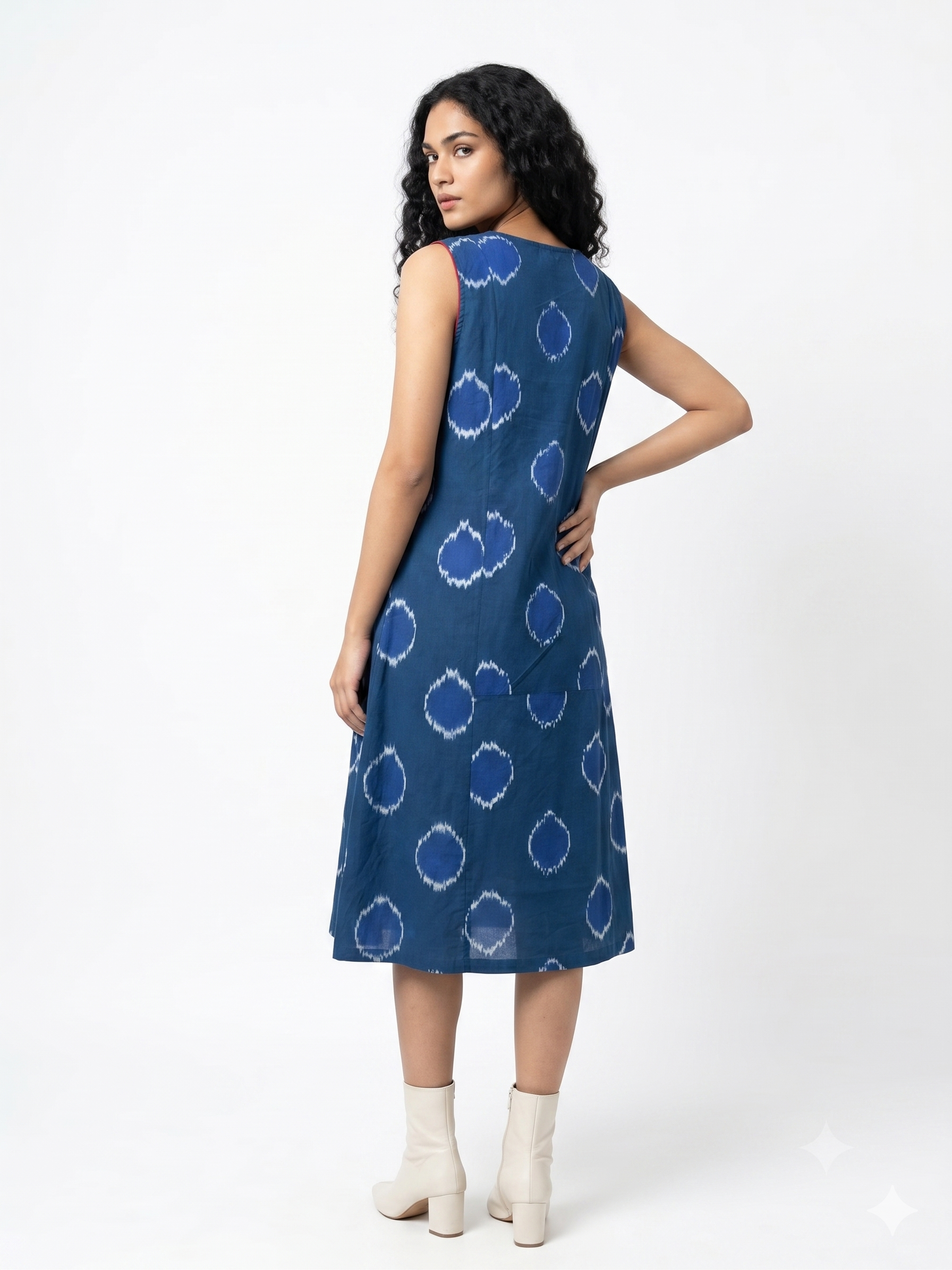 Handwoven Cotton Slip Dress Cerulean