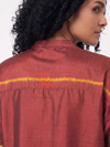 Handwoven Ikat Silk Shirt (jharna) Maroon