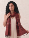 Tussar Silk Beej Stole - Red