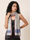 Tussar Silk Stole - Silver Blue