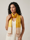 Ikat Silk Stole ND - Yellow