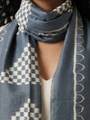 Ikat Silk Stole ND - Grey