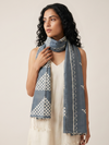 Ikat Silk Stole ND - Grey