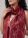 Ikat Silk Stole - Red