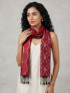 Ikat Silk Stole - Red