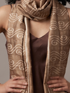 Ikat Silk Stole - Dull Gold