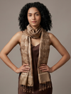 Ikat Silk Stole - Dull Gold