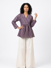Handwoven Ikat Tussar Silk Tunic Burgundy