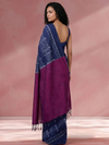 KHANDUA Handloom Cotton Ikat Saree - Indigo