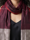 Tussar Silk Stole - Deep Maroon