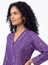 Handwoven Ikat Tussar Silk Tunic Purple
