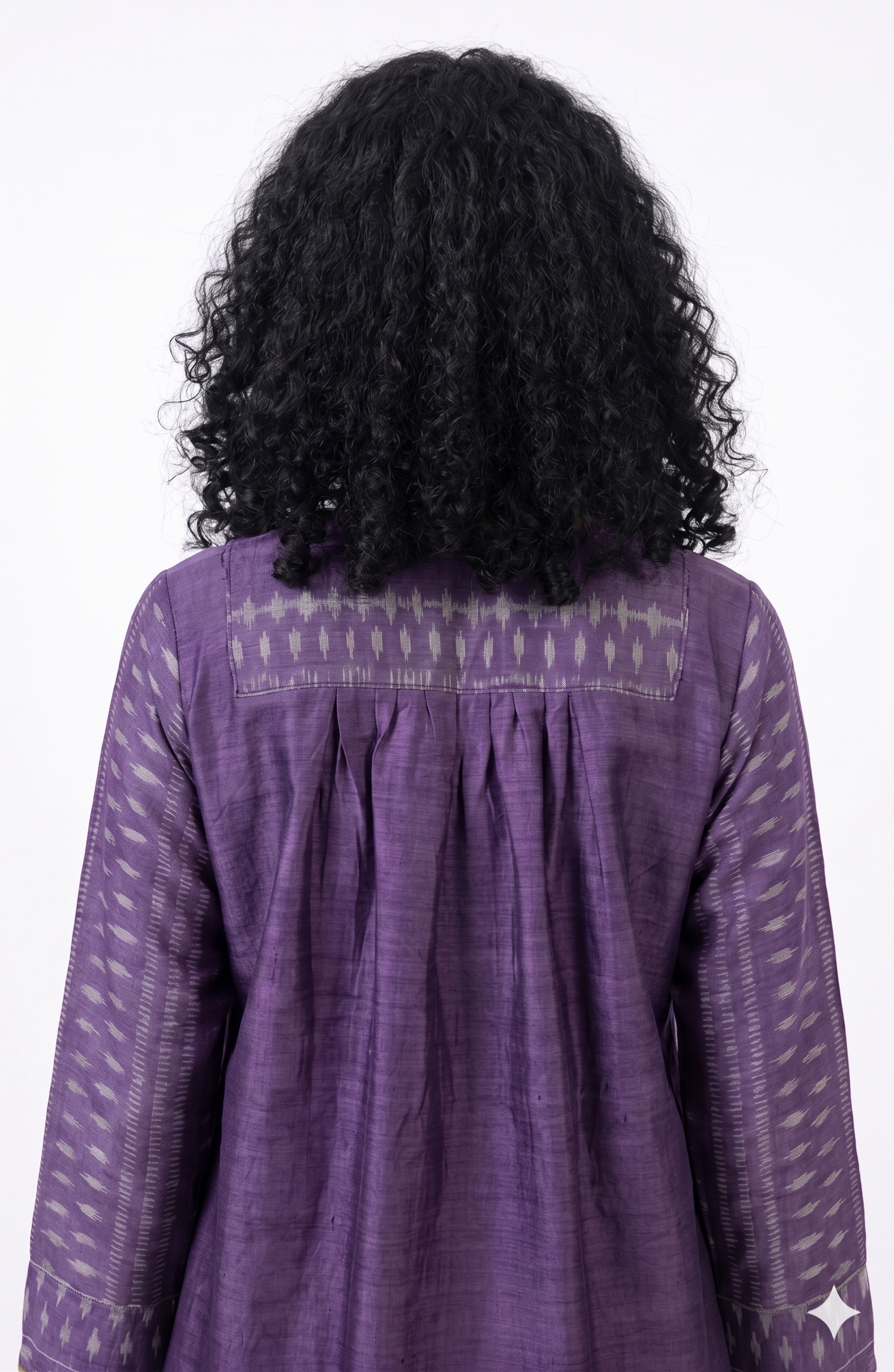 Handwoven Ikat Tussar Silk Tunic Purple