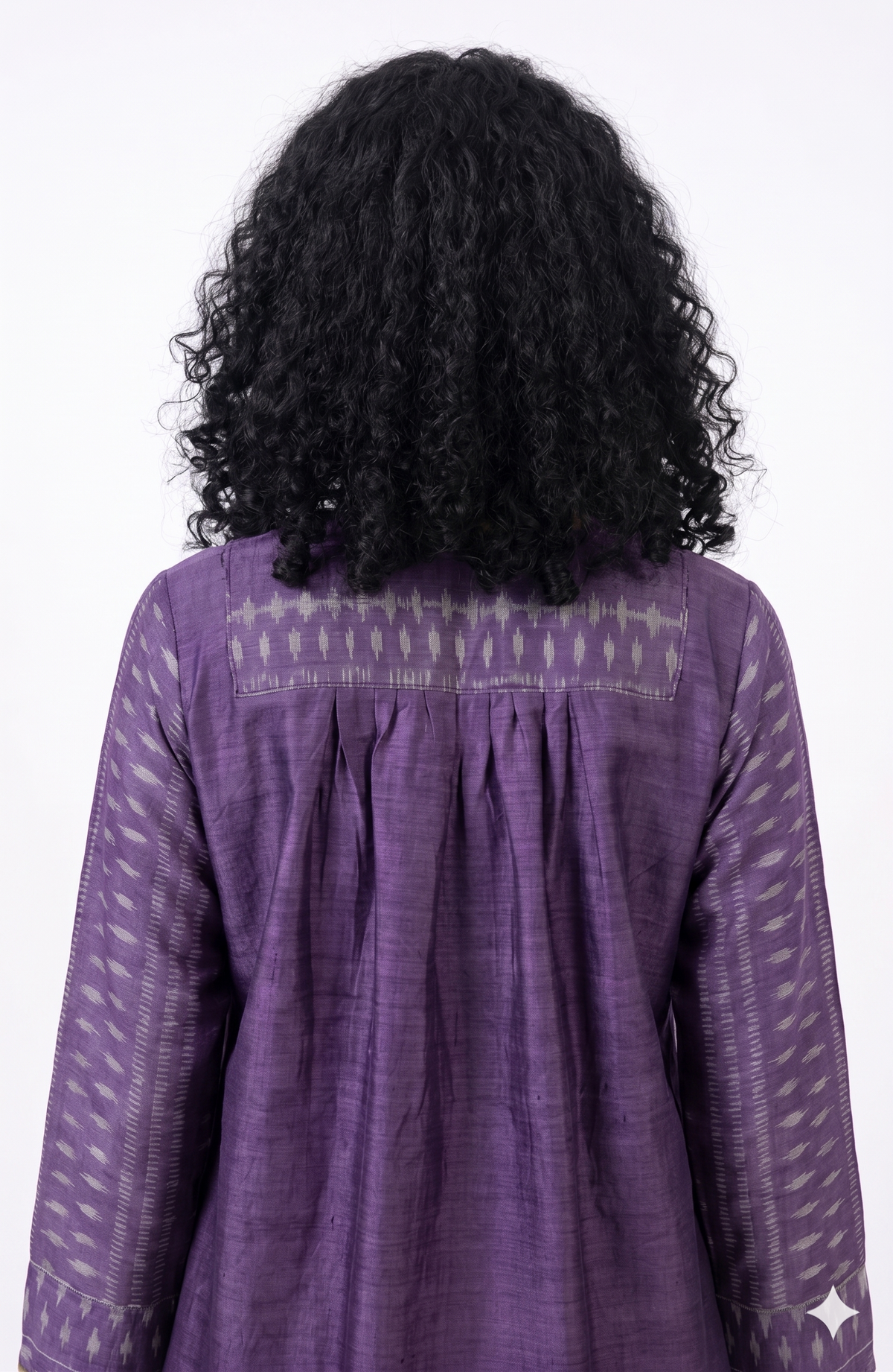 Handwoven Ikat Tussar Silk Tunic Purple
