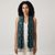 Ikat Silk Stole - Dark Green