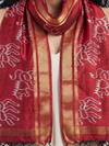 Ikat Silk Stole - Red Gold