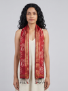 Ikat Silk Stole - Red Gold