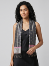 Ikat Silk Stole - Grey