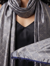 Ikat Silk Stole - Dark Grey