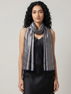 Ikat Silk Stole - Dark Grey