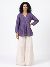 Handwoven Ikat Tussar Silk Tunic Purple