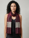 Tussar Silk Stole - Deep Maroon
