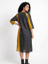 Handwoven Ikat Silk Kurta Dress Gold