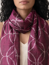 Ikat Silk Stole - Magenta