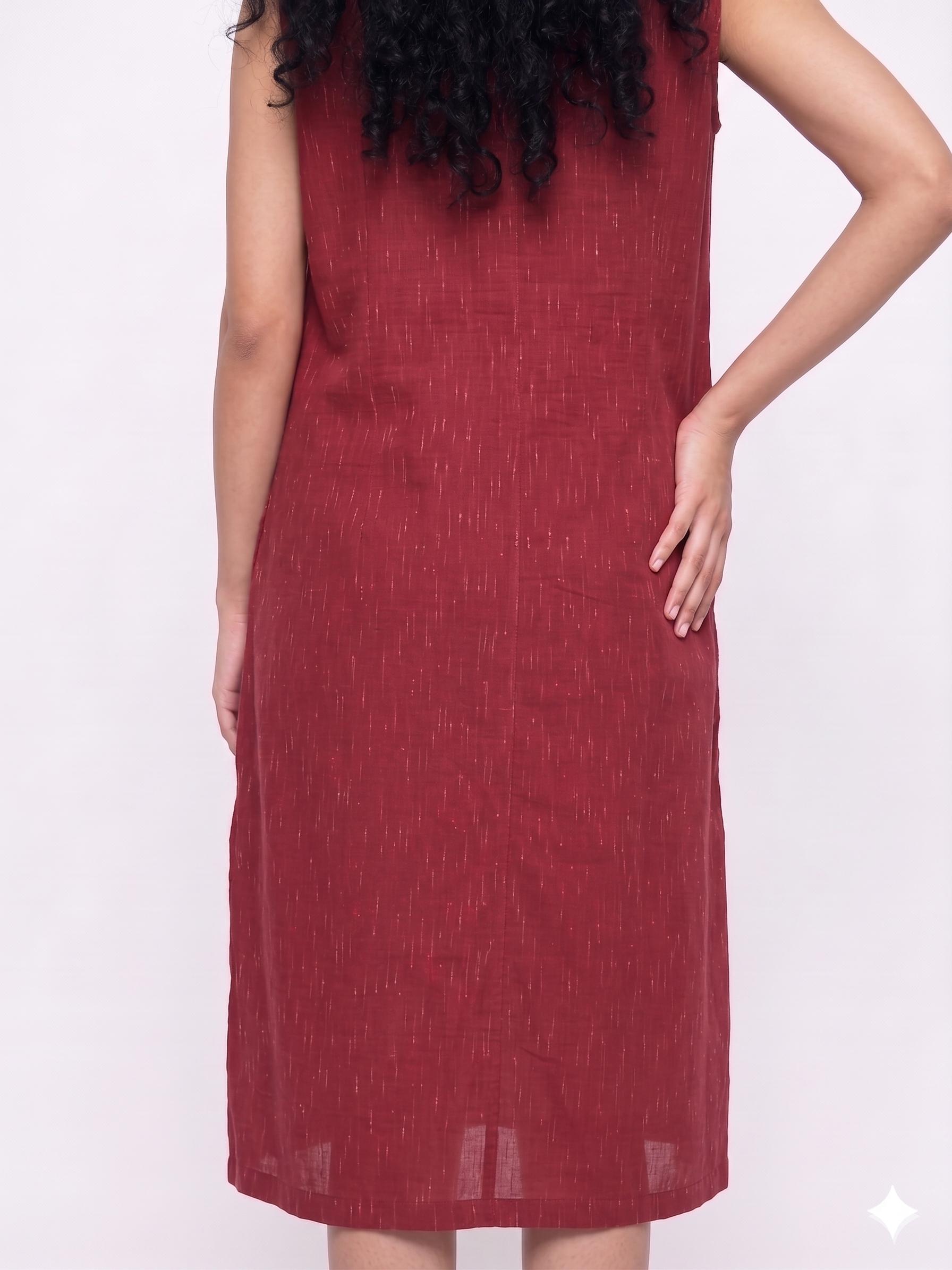 Handwoven Cotton Slip Dress Red