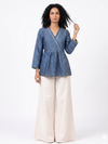 Handwoven Ikat Tussar Silk Tunic Blue