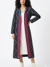 Handwoven Ikat Silk Reversible Long Jacket Indigo