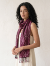 Ikat Silk Stole - Magenta