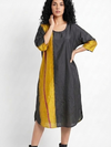 Handwoven Ikat Silk Kurta Dress Gold